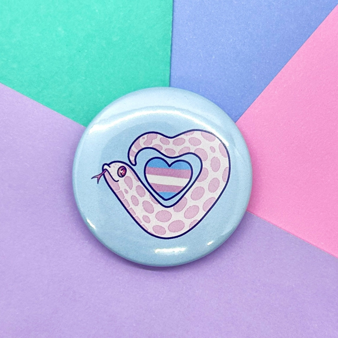 Trans Pride Heart Marshmallow Pin Button
