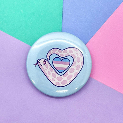 Trans Pride Heart Marshmallow Pin Button