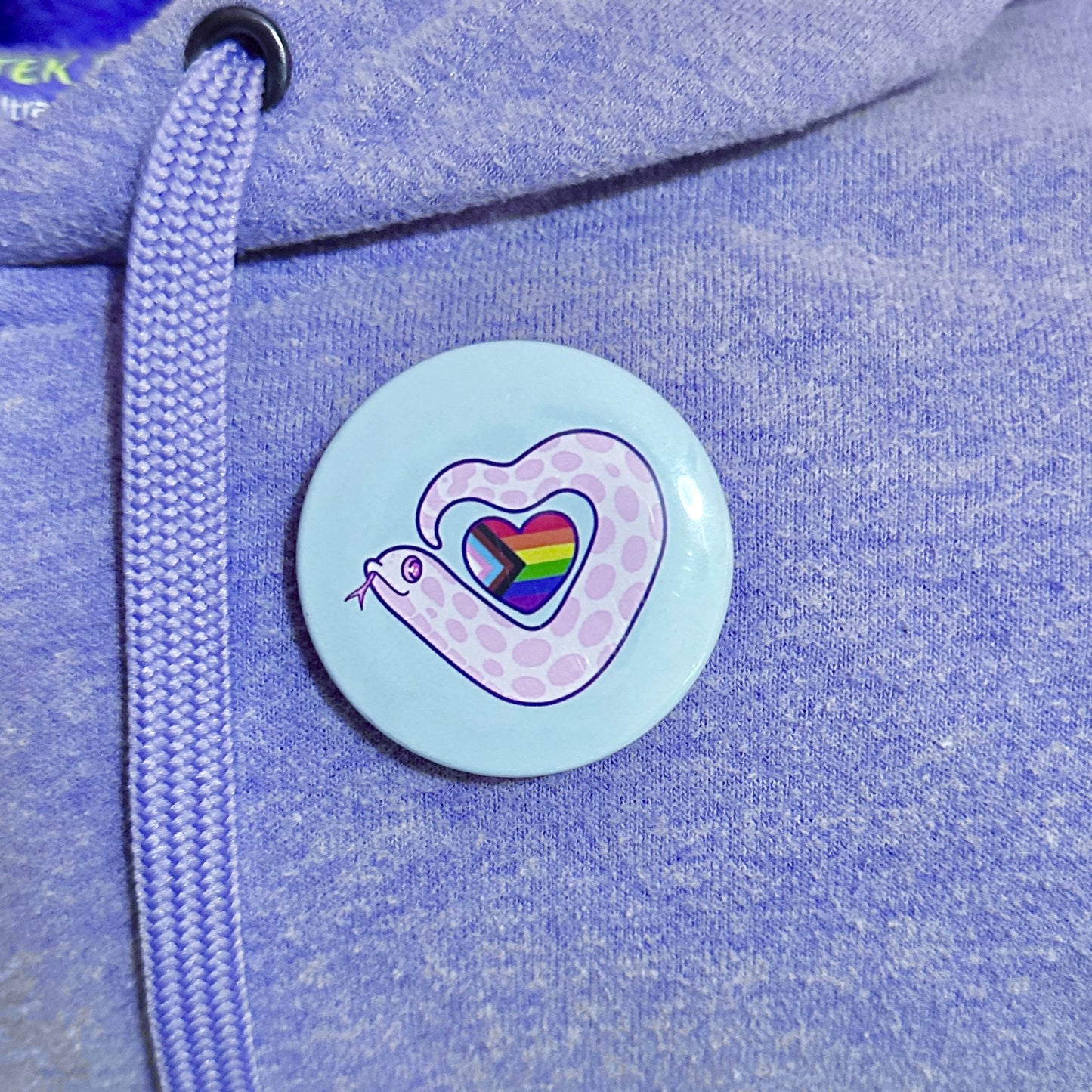 Progress Pride Heart Marshmallow Pin Button