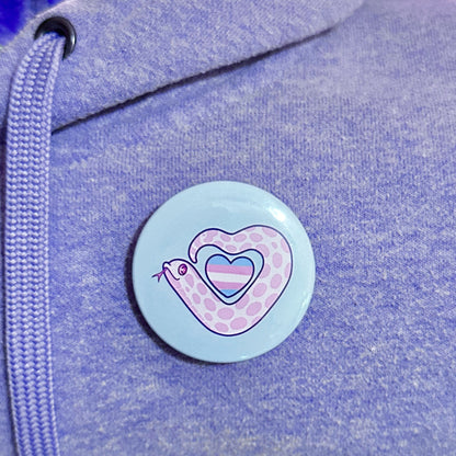 Trans Pride Heart Marshmallow Pin Button