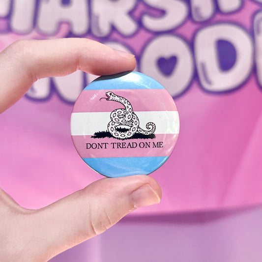 Don't Tread on Me Trans Flag Pin Button