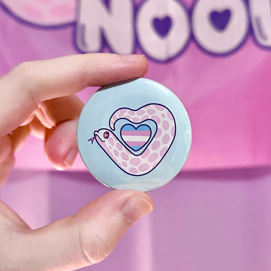 Trans Pride Heart Marshmallow Pin Button