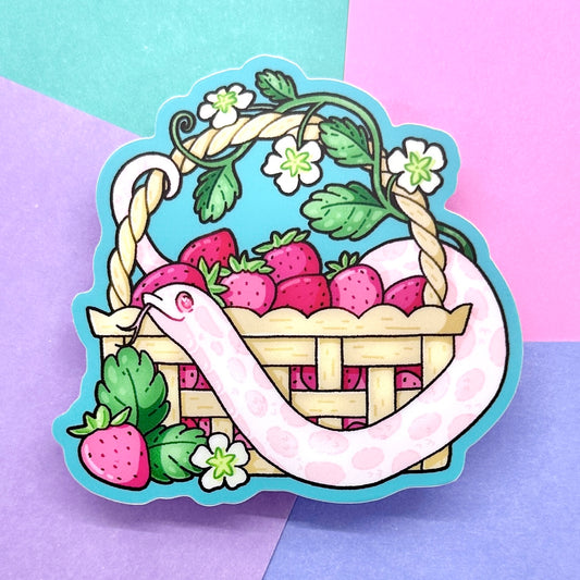 Strawberry Picking Marshmallow Sticker