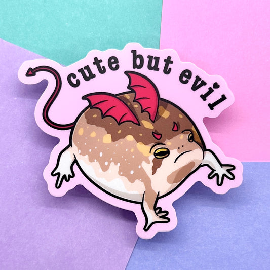 Cute But Evil Rain Frog Sticker