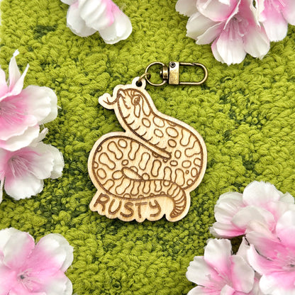 Customized Reptile Name Wooden Keychain