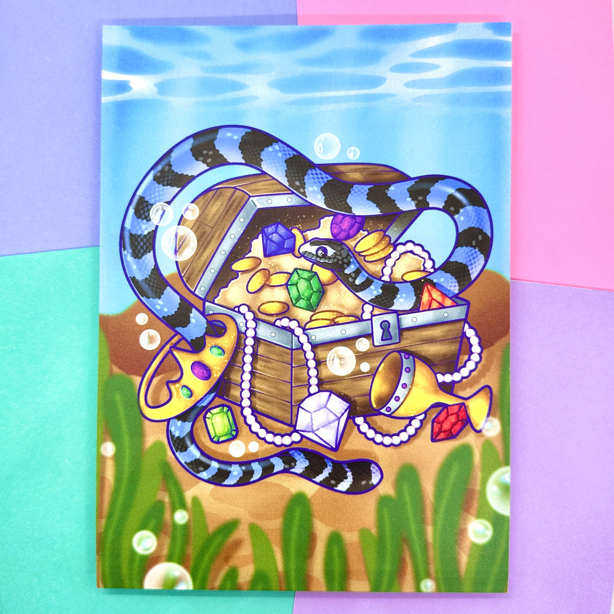 Sunken Treasure Sea Snake Art Print