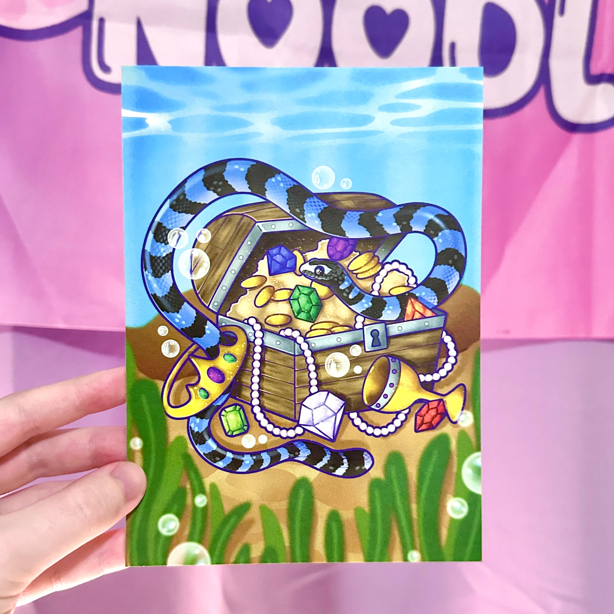 B-Grade Sunken Treasure Sea Snake Art Print