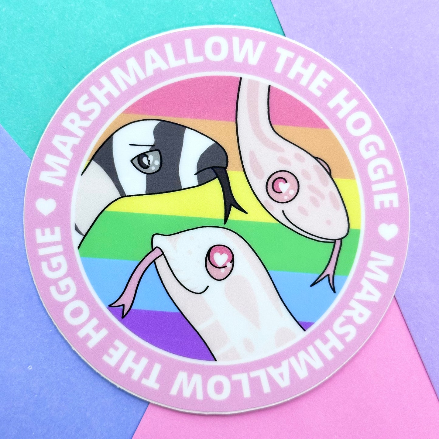 Marshmallow the Hoggie Logo Sticker