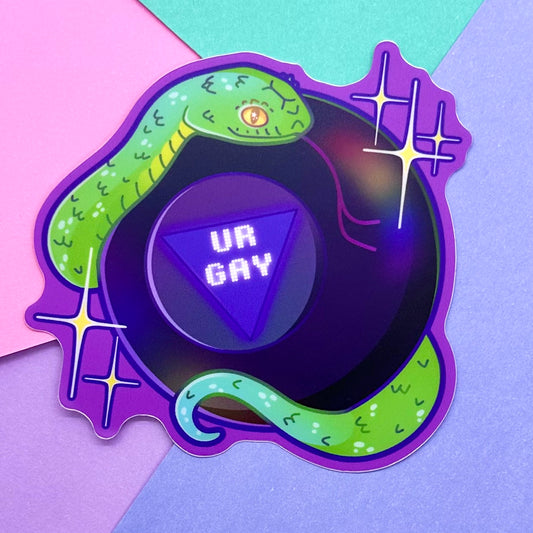 Ur Gay Magic Eight Ball Sticker