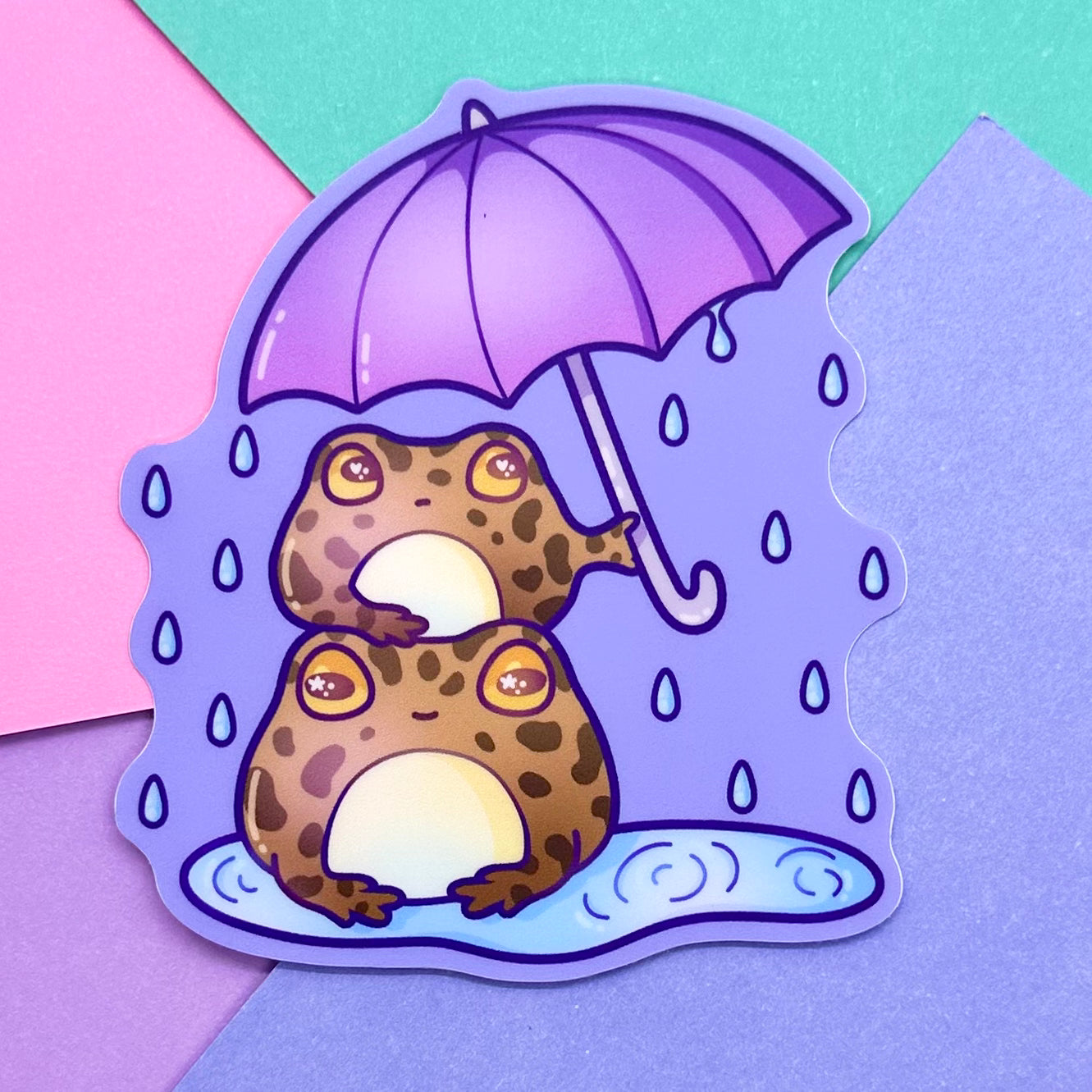 Rainy Day Rain Frogs Sticker