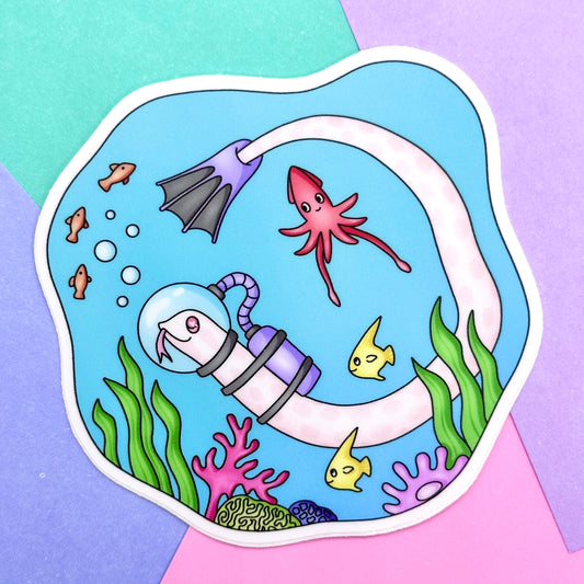 Scuba Diving Marshmallow Sticker