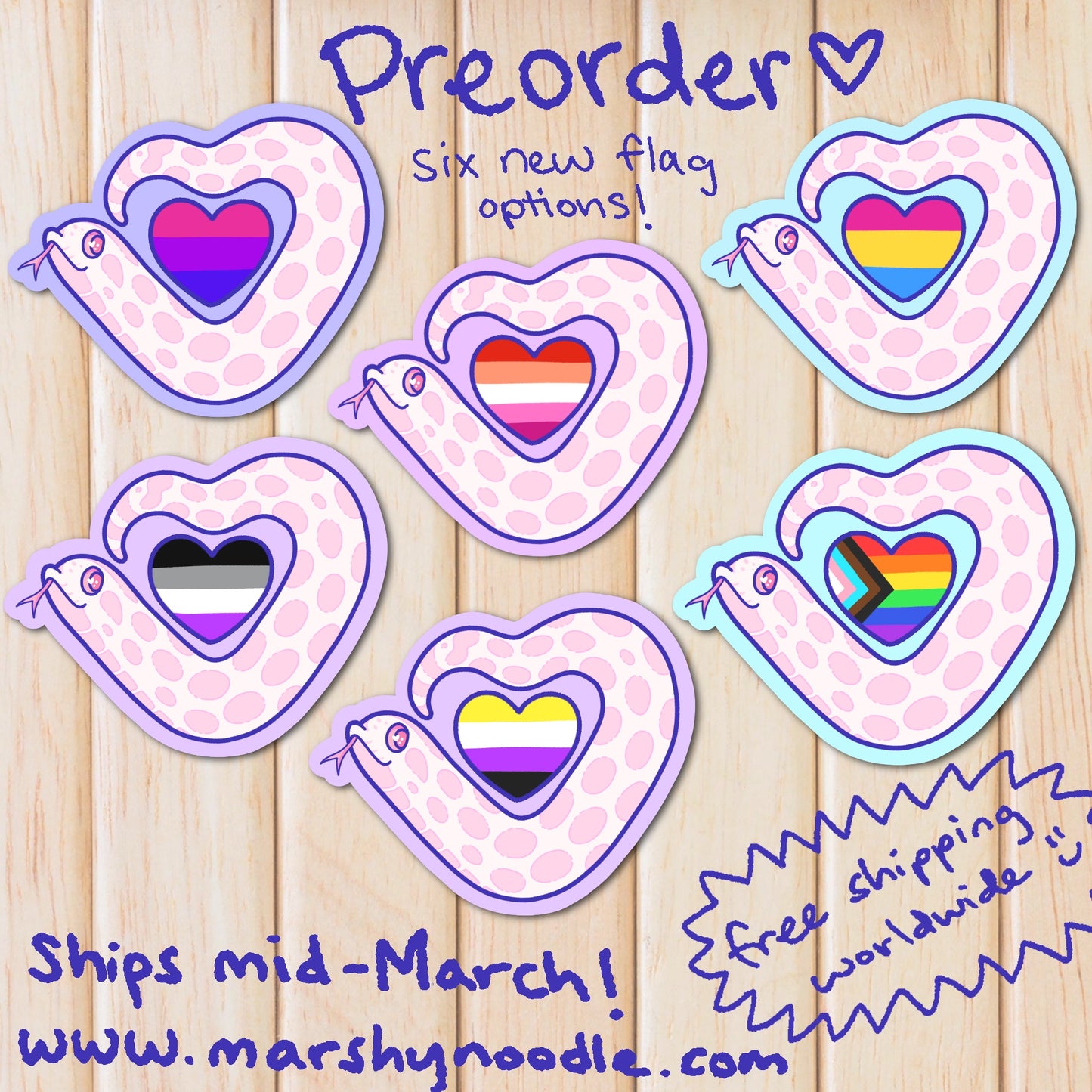 Pride Heart Marshmallow Stickers