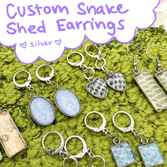 Customized Snake Shed Earrings (Silver)