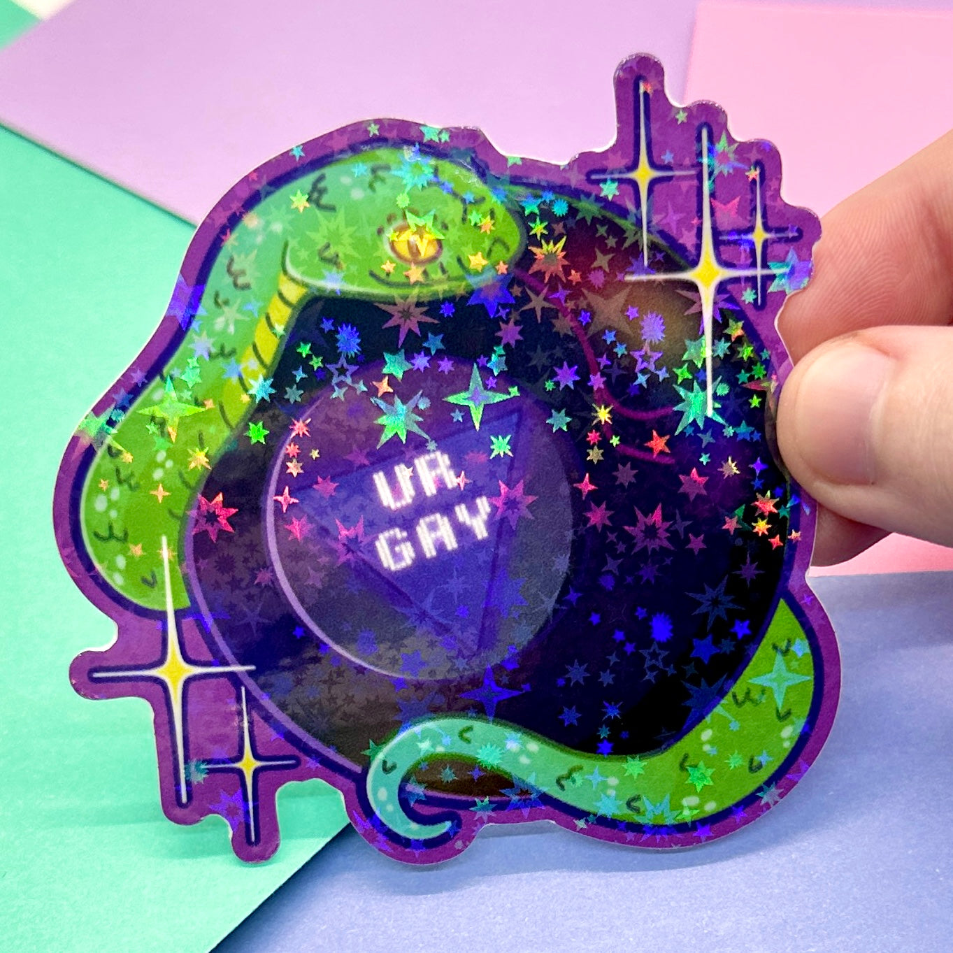Ur Gay Magic Eight Ball Holo Sparkle Sticker