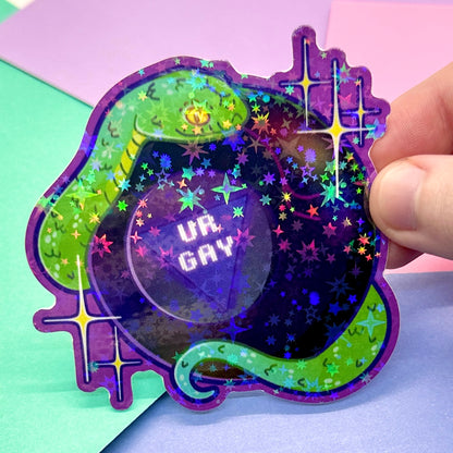 Ur Gay Magic Eight Ball Holo Sparkle Sticker