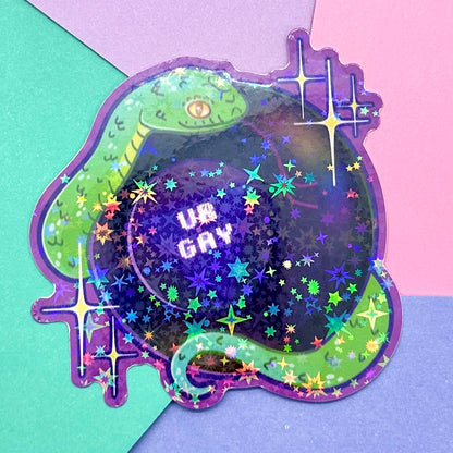 Ur Gay Magic Eight Ball Holo Sparkle Sticker